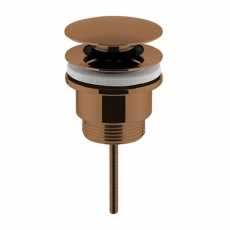 Nuie Universal Push Button Basin Waste Slotted/Un-Slotted - Brushed Bronze