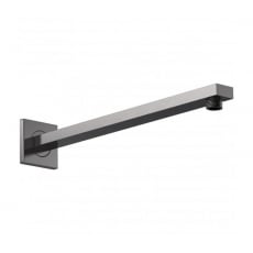 Nuie Windon Rectangular Wall Mounted Shower Arm 410mm Length - Brushed Pewter