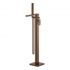 Nuie Windon Freestanding Bath Shower Mixer Tap with Shower Kit - Brushed Bronze