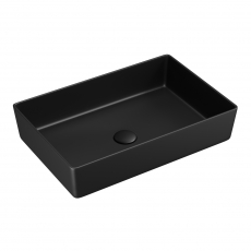 Orbit Core Rectangular Countertop Basin 520mm Wide 0 Tap Hole - Matte Black