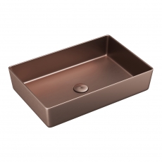 Orbit Core Rectangular Countertop Basin 520mm Wide 0 Tap Hole - Brushed Bronze