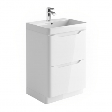 Orbit Ella Floor Standing Vanity Unit | 600mm | DEEP600 + CURVEFURN020 ...