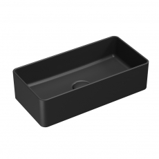 Orbit Riviera Rectangular Sit-On Countertop Basin 465mm Wide 0 Tap Hole - Matte Black