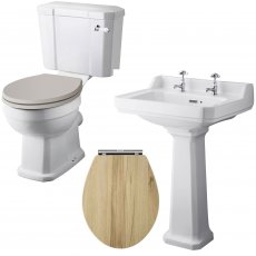 Nuie Richmond Traditional Bathroom Suite 595mm Wide - 2 Tap Hole