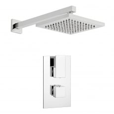 Prestige Element Option 2 Thermostatic Concealed Shower Valve with Fixed Shower Head and Arm - Chrome