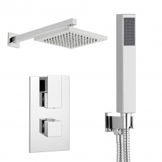 Prestige Element Option 4 Thermostatic Concealed Shower Valve with Handshower and Fixed Head - Chrome