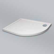 Prestige Foundation Stone Resin Offset Quadrant Shower Tray 900mm x 760mm Right Handed