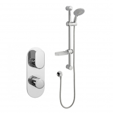 Prestige Logik Option 1 Thermostatic Concealed Shower Valve with Adjustable Slide Rail Kit - Chrome