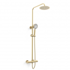 Prestige Ottone Thermostatic Bar Shower with Overhead Drencher and Sliding Handset - Brushed Brass