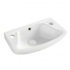 Prestige Proton Wall Hung Cloakroom Basin 460mm Wide - 2 Tap Hole