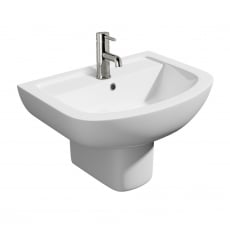 Prestige Studio Basin with Semi Pedestal 550mm Wide 1 Tap Hole