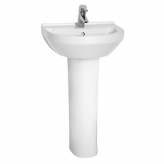 Prestige Style Basin with Full Pedestal 550mm Wide - 1 Tap Hole