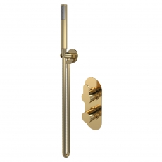 Purity Loop Brushed Brass Dual Concealed Shower Set with Handset and Bracket