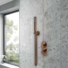 Purity Loop Brushed Bronze Dual Concealed Shower Set with Handset and Bracket