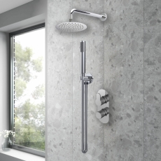 Purity Loop Chrome Dual Concealed Shower Set with Fixed Head and Handset