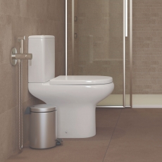 RAK Compact Deluxe Open Back Close Coupled Toilet with Push Button Cistern - Soft Close Seat