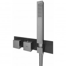 RAK Feeling Thermostatic Square Dual Outlet Concealed Shower Valve with Handset - Black