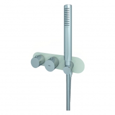 RAK Feeling Thermostatic Round Dual Outlet Concealed Shower Valve with Handset - Greige