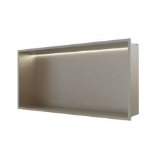 RAK Ingot Rectangular Recessed Niche 300mm H x 600mm W with LED - Brushed Nickel