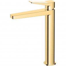 RAK Petit Square Tall Basin Mixer Tap Without Waste - Brushed Gold