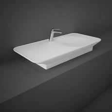 RAK Valet Left Ledge Wall Hung Basin 1120mm W Matt White - 1 Tap Hole