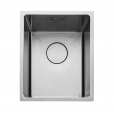 Rangemaster Cubix 1.0 Bowl Kitchen Sink with Waste Kit 360mm L x 440mm W - Stainless Steel