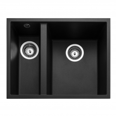 Rangemaster Oridian 1.5 Bowl Kitchen Sink with Waste Kit 560mm L x 440mm W - Charcoal