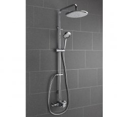 Sagittarius Ergo Fully Adjustable Thermostatic Exposed Shower Valve with Riser Kit and Shower Head - Chrome