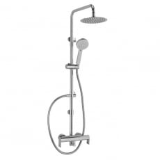 Sagittarius Kvell Thermostatic Bar Mixer Shower Valve with Riser Kit and Fixed Head - Chrome