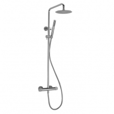 Sagittarius Lavorare Cool Touch Thermostatic Bar Mixer Shower Valve with Riser Kit and Fixed Head - Chrome