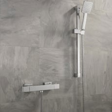 Sagittarius Luvio Cube Square Bar Mixer Shower Valve with Shower Kit - Chrome