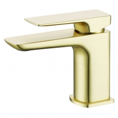 Sagittarius Ravenna Mono Basin Mixer Tap with Sprung Waste - Brushed Brass