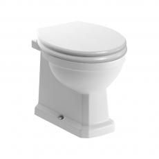 Signature Aphrodite Back To Wall Toilet - Soft Close Satin White Seat with Brass Hinges