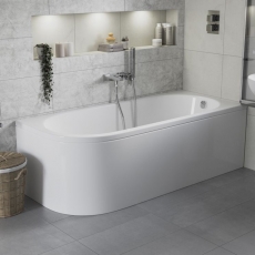 Signature Boost J-Shaped Rectangular Corner Bath 1500mm x 725mm Right Handed (inc Leg Set)