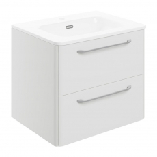 Signature Kalmar Wall Hung 2-Drawer Vanity Unit with Basin 610mm Wide - White Gloss