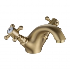 Signature Greenwich Mono Basin Mixer Tap with Pop Up Waste - Brushed Brass