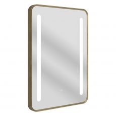 Signature Harper Front-Lit LED Bathroom Mirror with Demister Pad 700mm H x 500mm W - Brushed Bronze