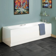 Signature Hestia Supercast Single Ended Rectangular Bath with Twin Grips 1700mm x 700mm 0 Tap Hole (inc Leg Set)