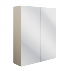 Signature Malmo 2-Door Mirrored Bathroom Cabinet 600mm Wide - Matt Latte