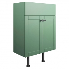 Signature Malmo Floor Standing 2-Door Vanity Unit 600mm Wide - Matt Sage Green