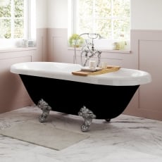 Signature Duchess Black Freestanding Bath 1690mm x 740mm 2 Tap Hole (inc Leg Set)