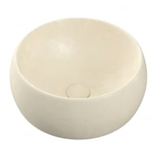 Signature Serena Round Countertop Basin with Unslotted Waste 400mm Wide 0 Tap Hole - Stone Effect