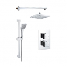 Signature Square Dual Concealed Mixer Shower with Shower Kit + Fixed Head - Chrome