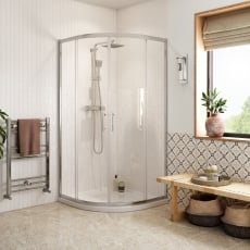 Signature Verve 2-Door Easy-Fit Quadrant Shower Enclosure with Tray - 6mm Glass