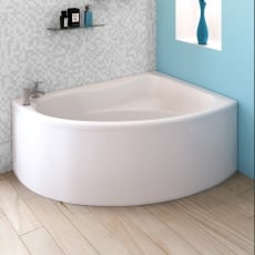 Trojan Orlando Offset Corner Bath 1500mm x 1020mm Right Handed - No Tap Hole (inc Leg Set)