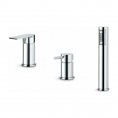 Vema Timea 3-Hole Bath Shower Mixer Tap Deck Mounted - Chrome