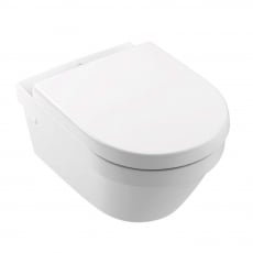 Villeroy & Boch Architectura Smooth Rimless Wall Hung Toilet White Alpin - Soft Close Seat