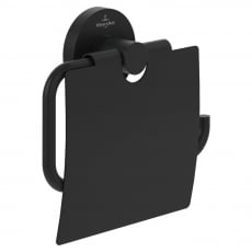 Villeroy & Boch Elements Tender Toilet Roll Holder with Cover - Matt Black