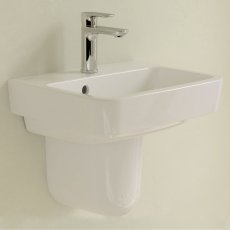 Villeroy & Boch O.novo Basin and Semi Pedestal 450mm Wide - 1 Tap Hole