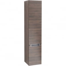 Villeroy & Boch Subway 2.0 Left Handed Wall Hung 2-Door Tall Unit 350mm Wide - Arizona Oak